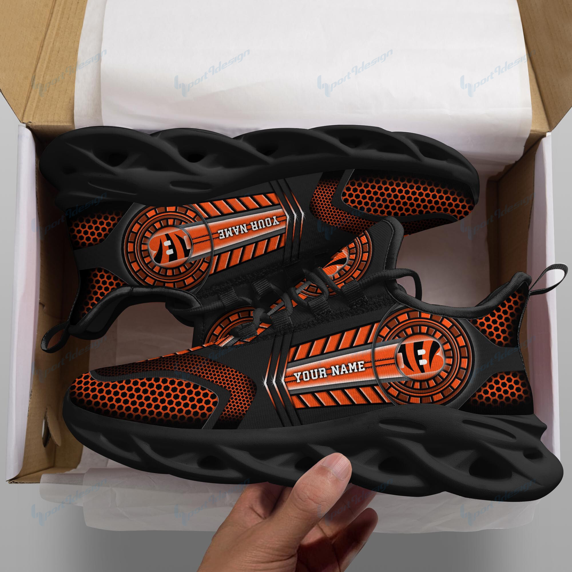 cincinnati bengals personalized running sneakers spd176 xl43c