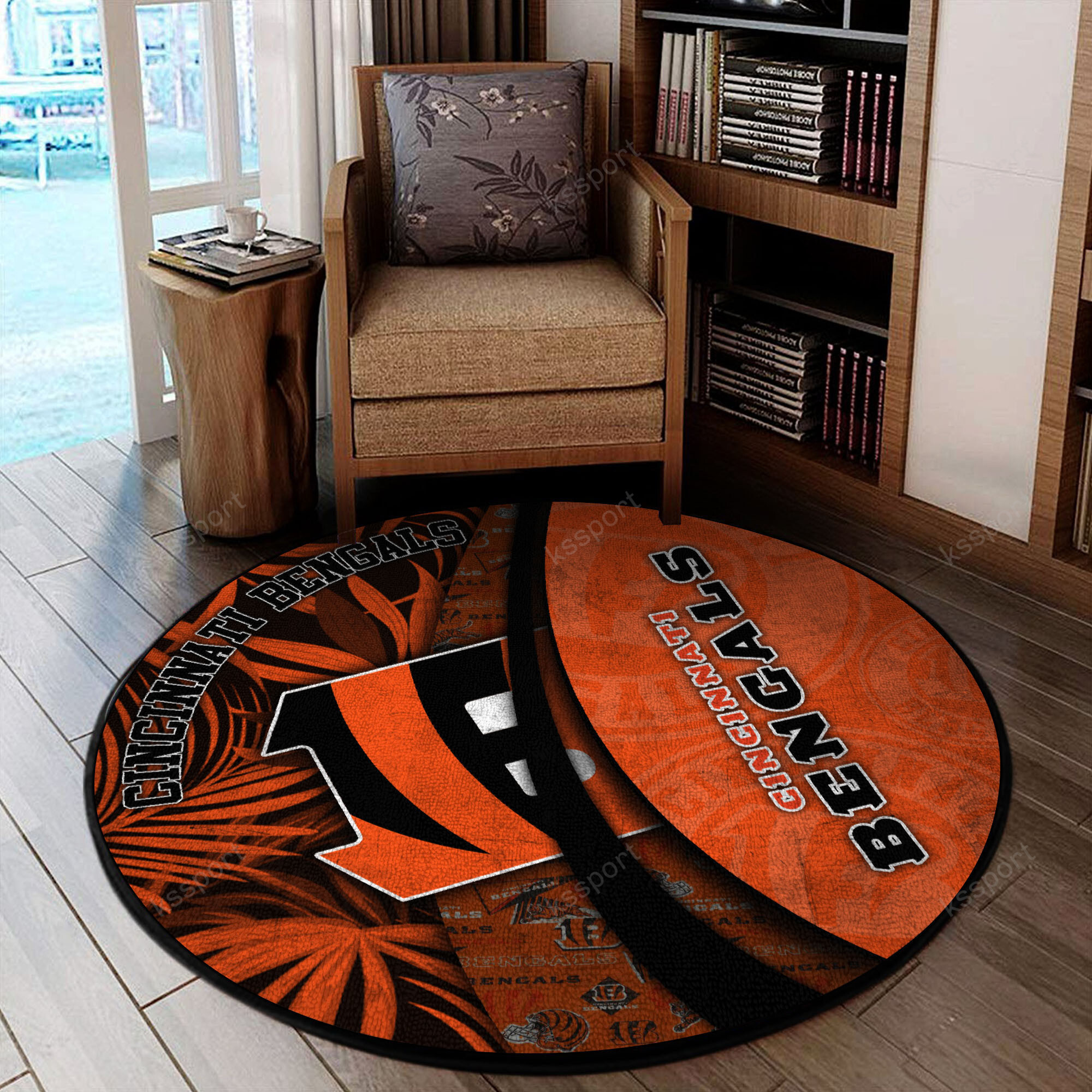 cincinnati bengals round rug 126 yiudz