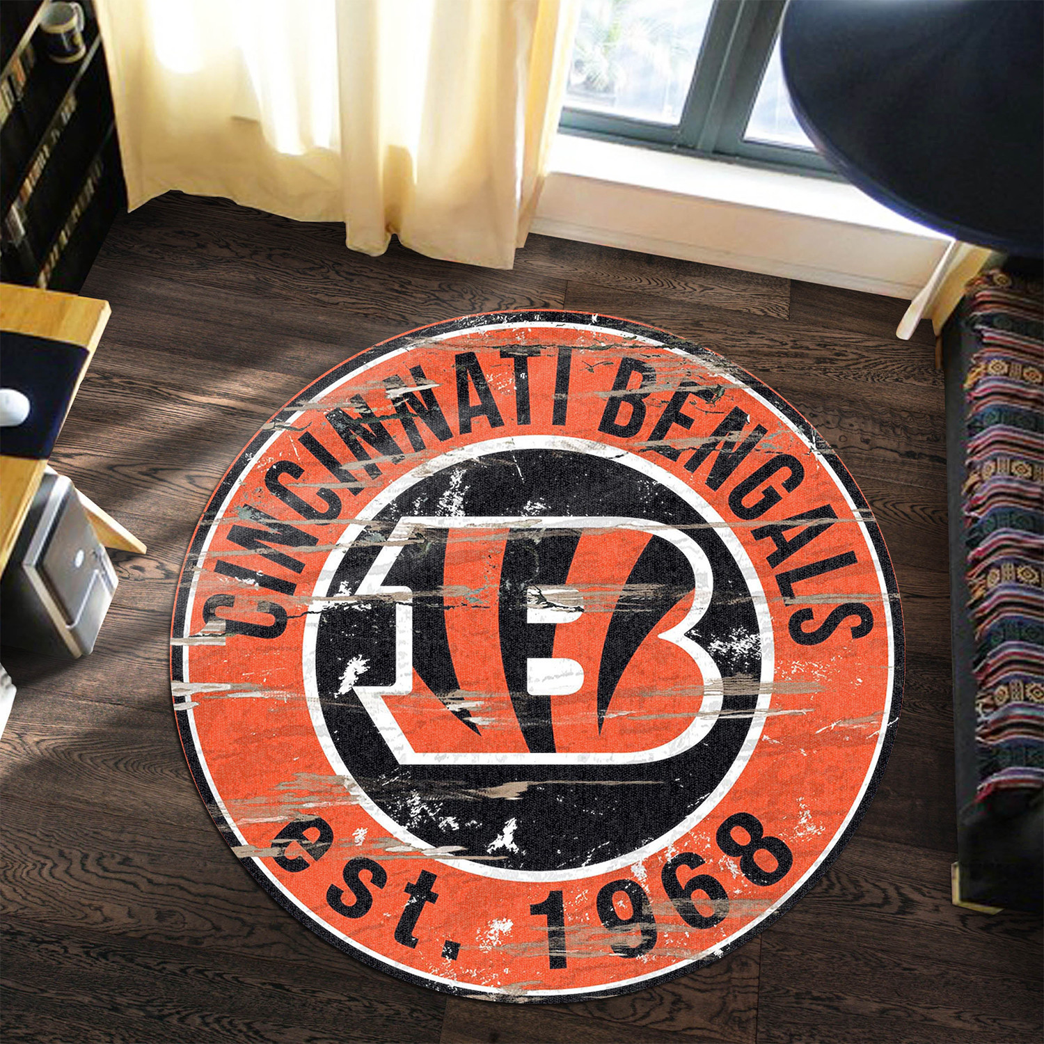 cincinnati bengals round rug 154 8j0ql