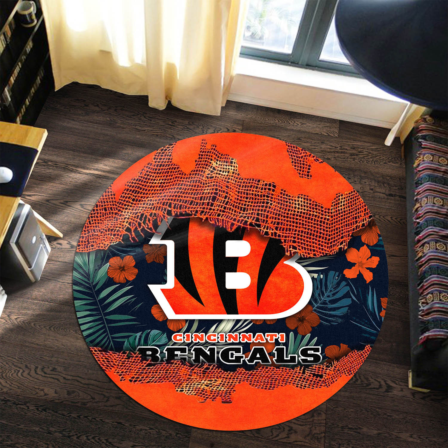 cincinnati bengals round rug 202 tjrph