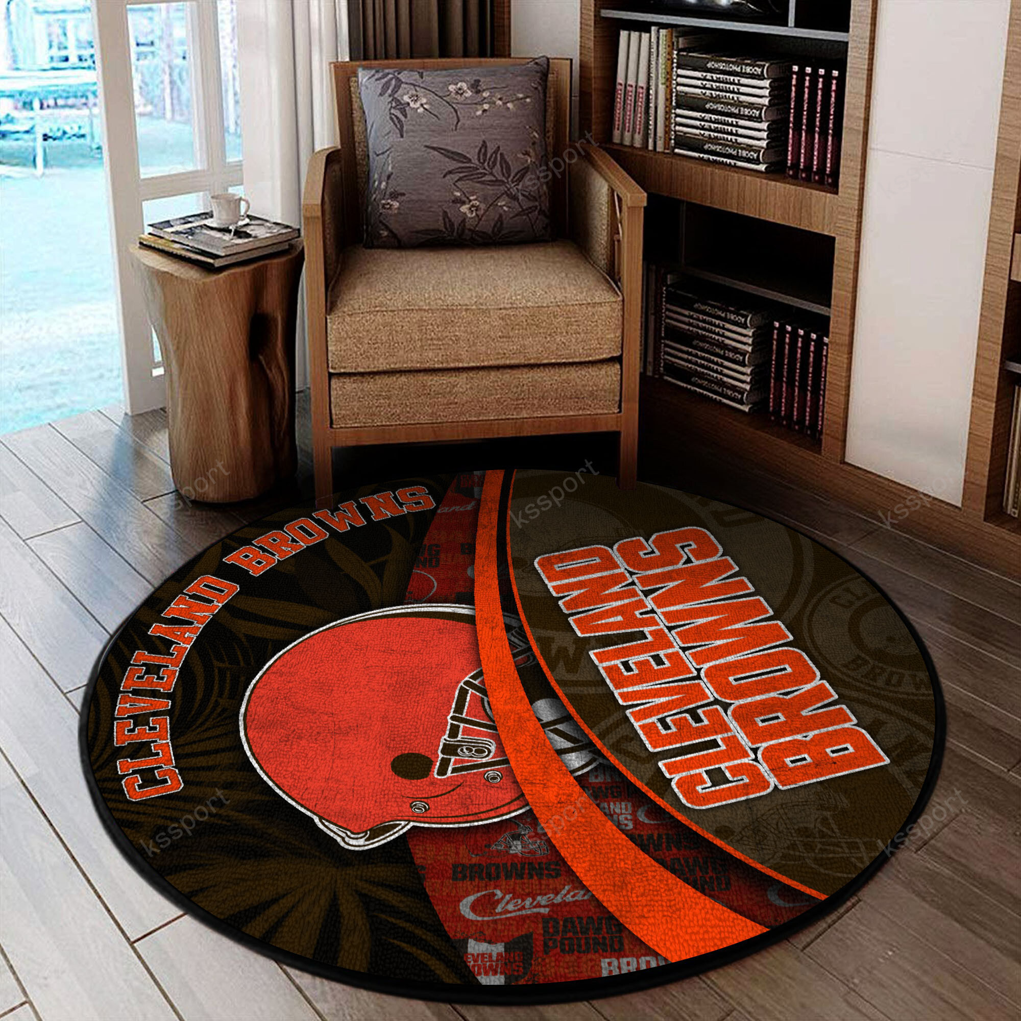 cleveland browns round rug 127 pabtr