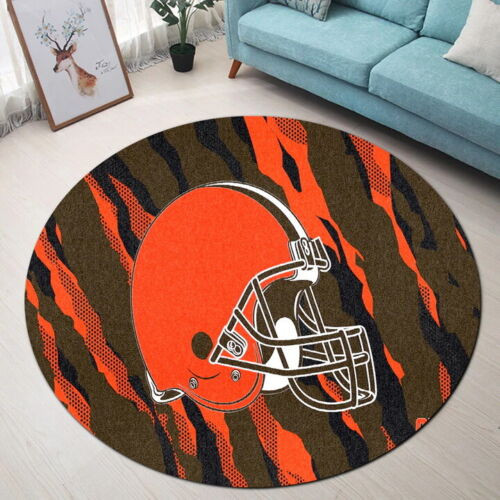 cleveland browns round rug 43 gg6qe
