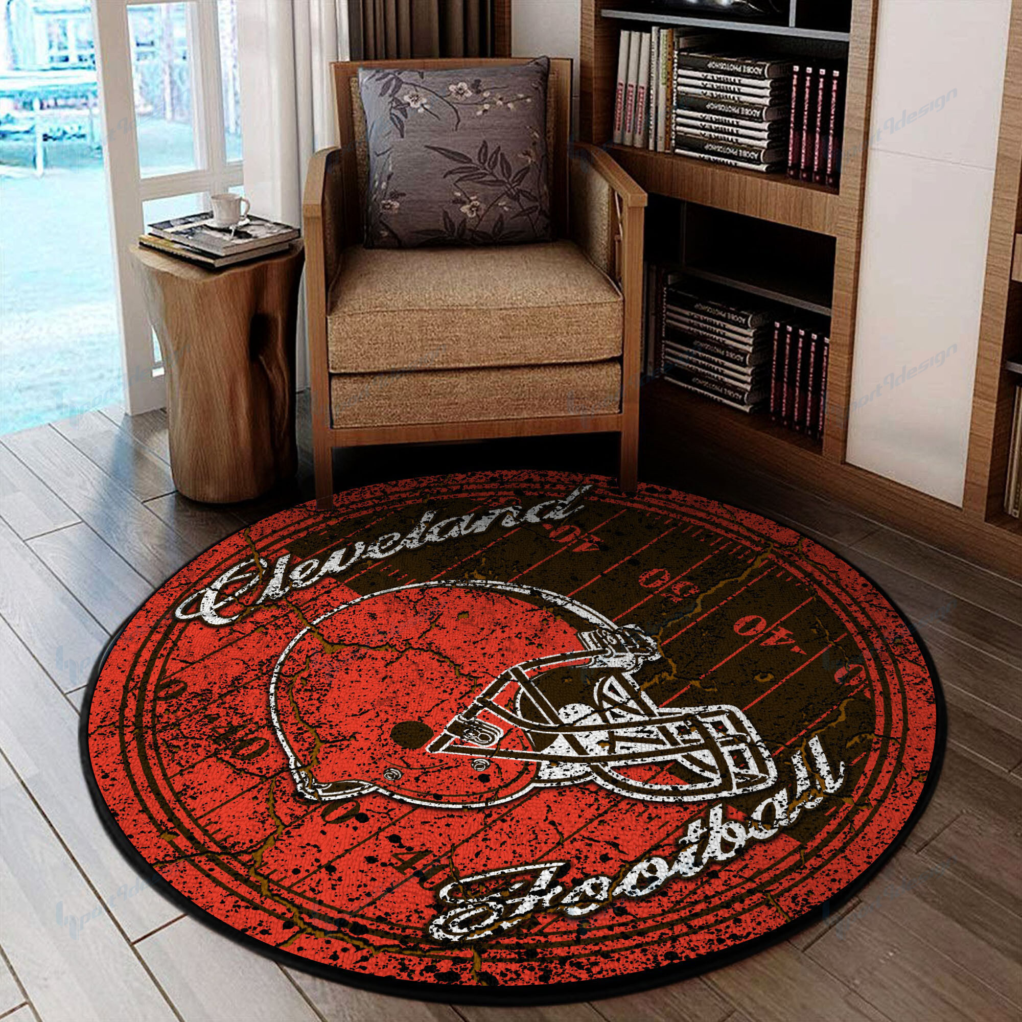 cleveland browns round rug 61 yvmju