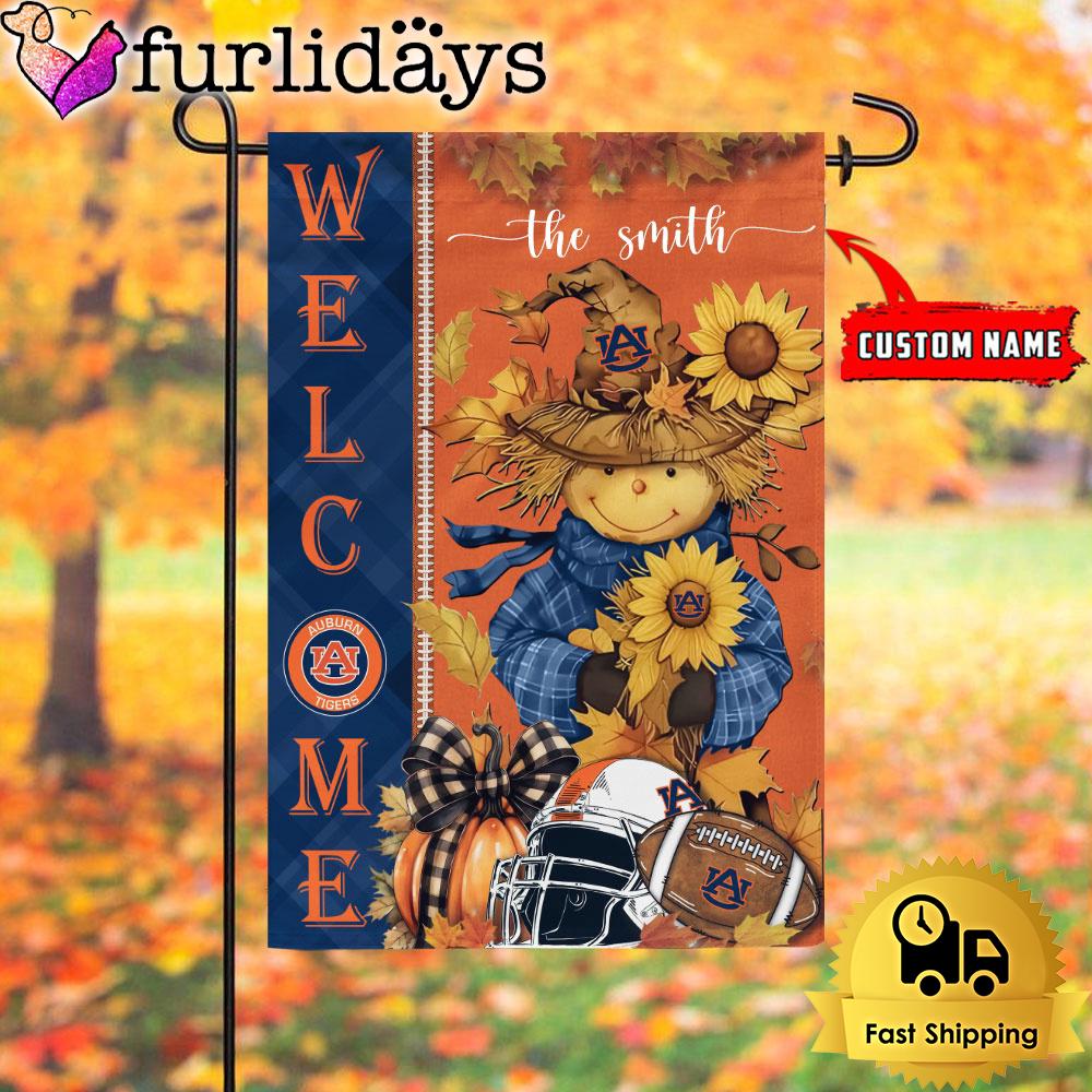 custom name ncaa auburn tigers football fall scarecrows garden flag6129