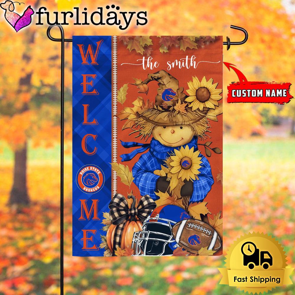 custom name ncaa boise state broncos football fall scarecrows garden flag7006