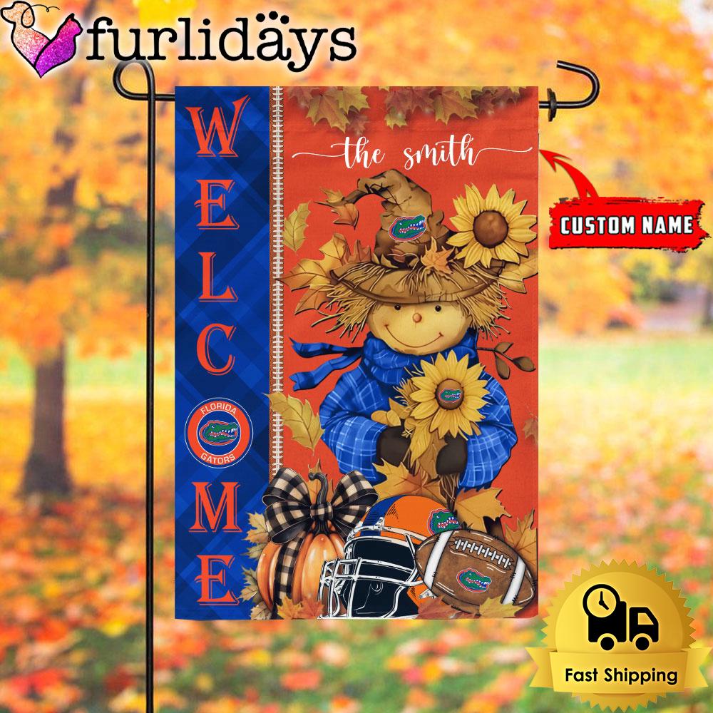 custom name ncaa florida gators football fall scarecrows garden flag0438