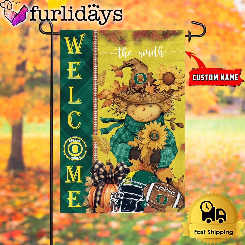 custom name ncaa oregon ducks football fall scarecrows garden flag4652