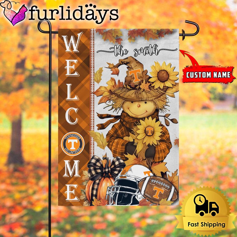 custom name ncaa tennessee volunteers football fall scarecrows garden flag2481