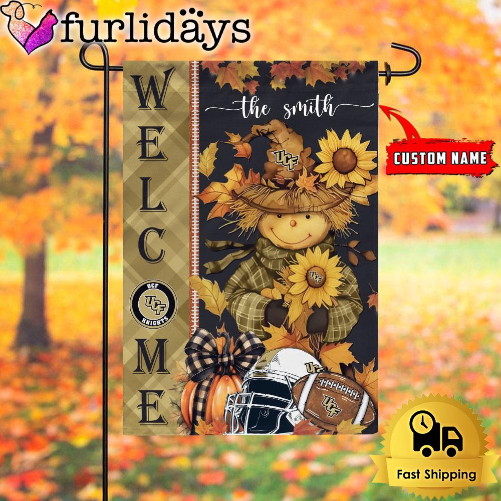 custom name ncaa ucf knights football fall scarecrows garden flag6446