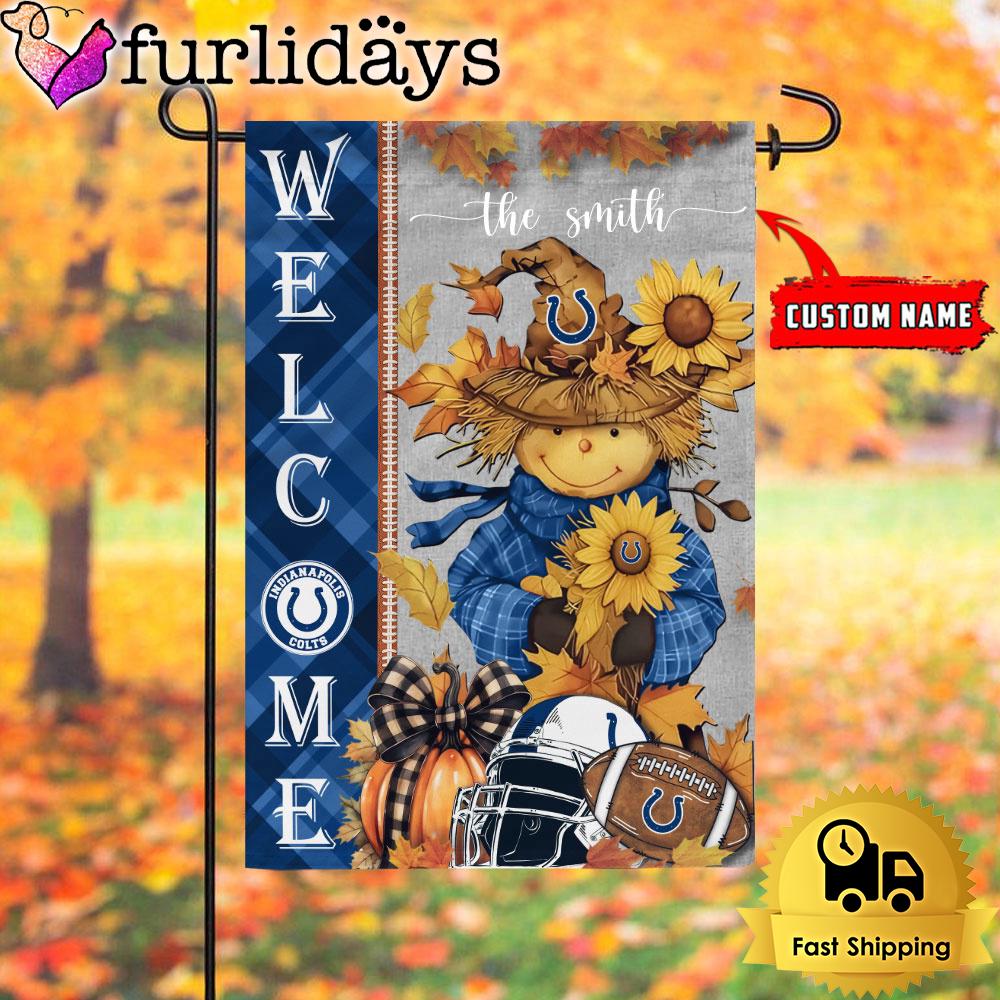 custom name nfl indianapolis colts football fall scarecrows garden flag7611