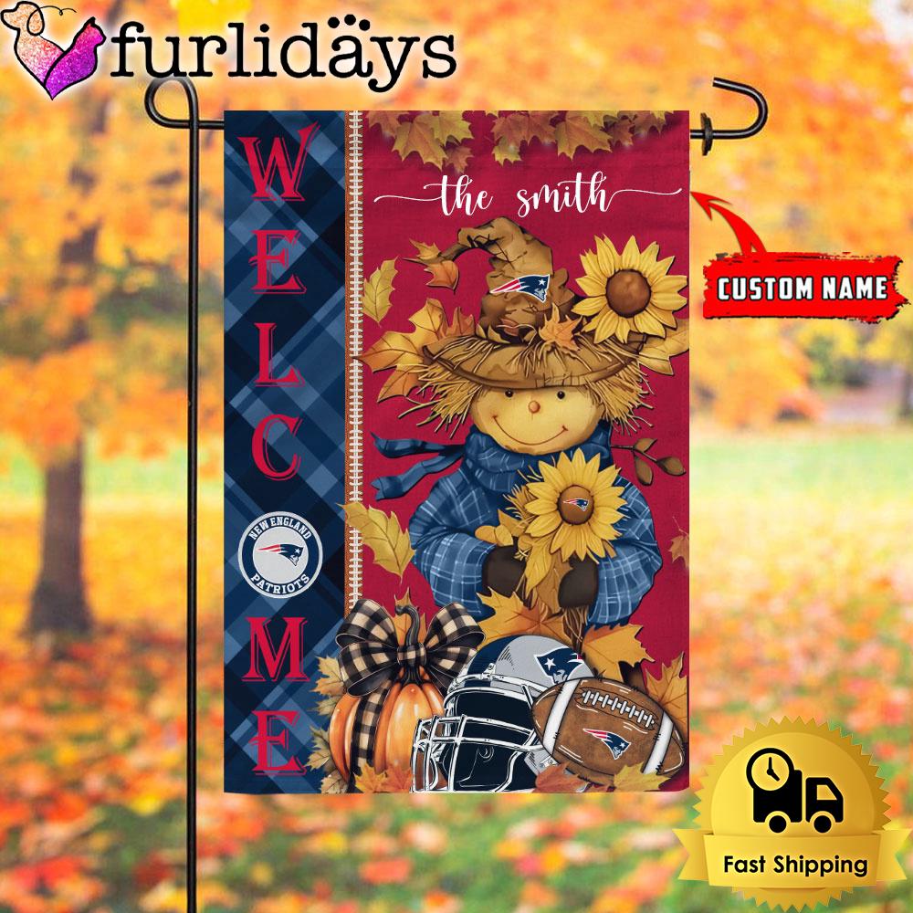 custom name nfl new england patriots football fall scarecrows garden flag7457