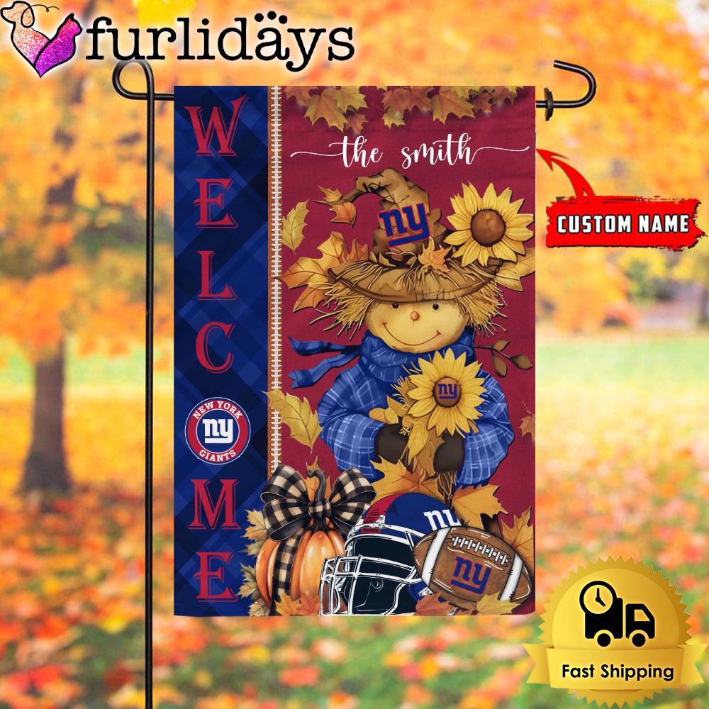 custom name nfl new york giants football fall scarecrows garden flag4886