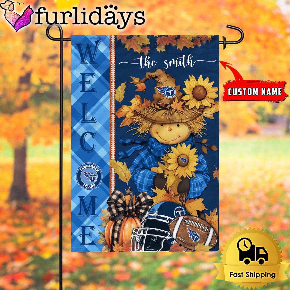 custom name nfl tennessee titans football fall scarecrows garden flag9733