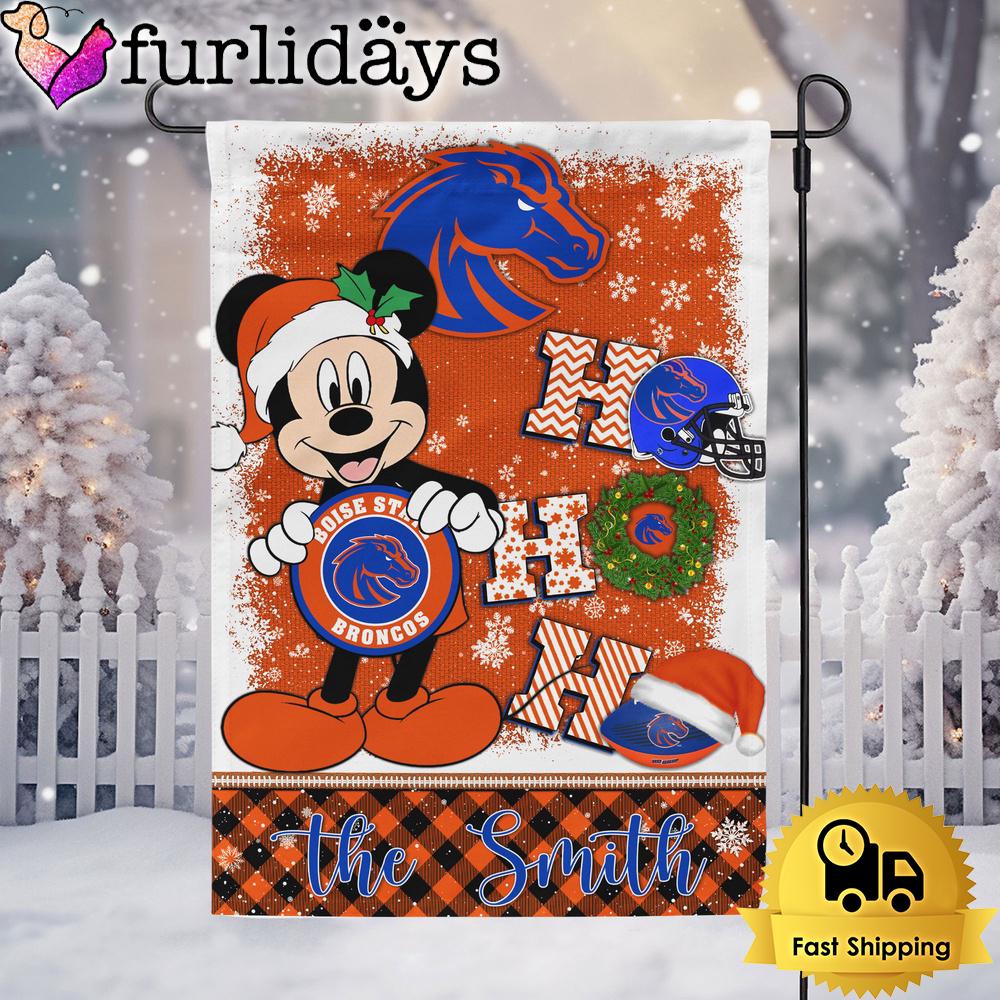 custom ncaa boise state broncos mickey hohoho christmas garden flag7328