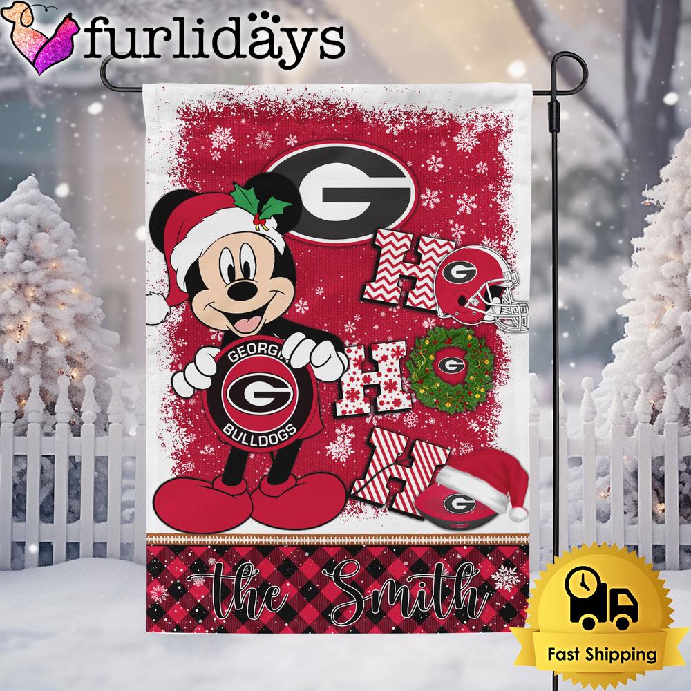 custom ncaa georgia bulldogs mickey hohoho christmas garden flag6563