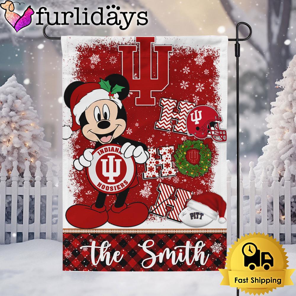 custom ncaa indiana hoosiers mickey hohoho christmas garden flag7886