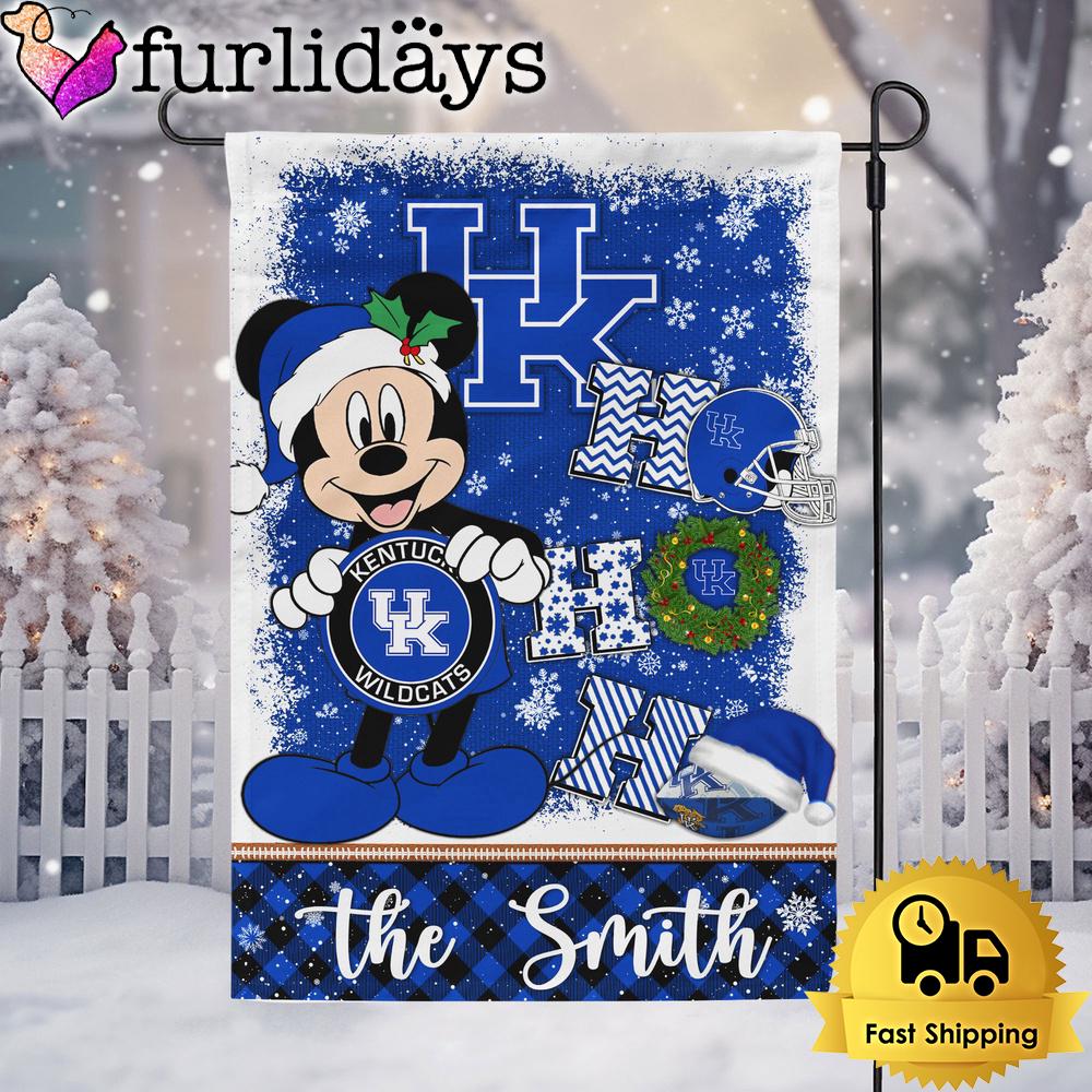 custom ncaa kentucky wildcats mickey hohoho christmas garden flag3471