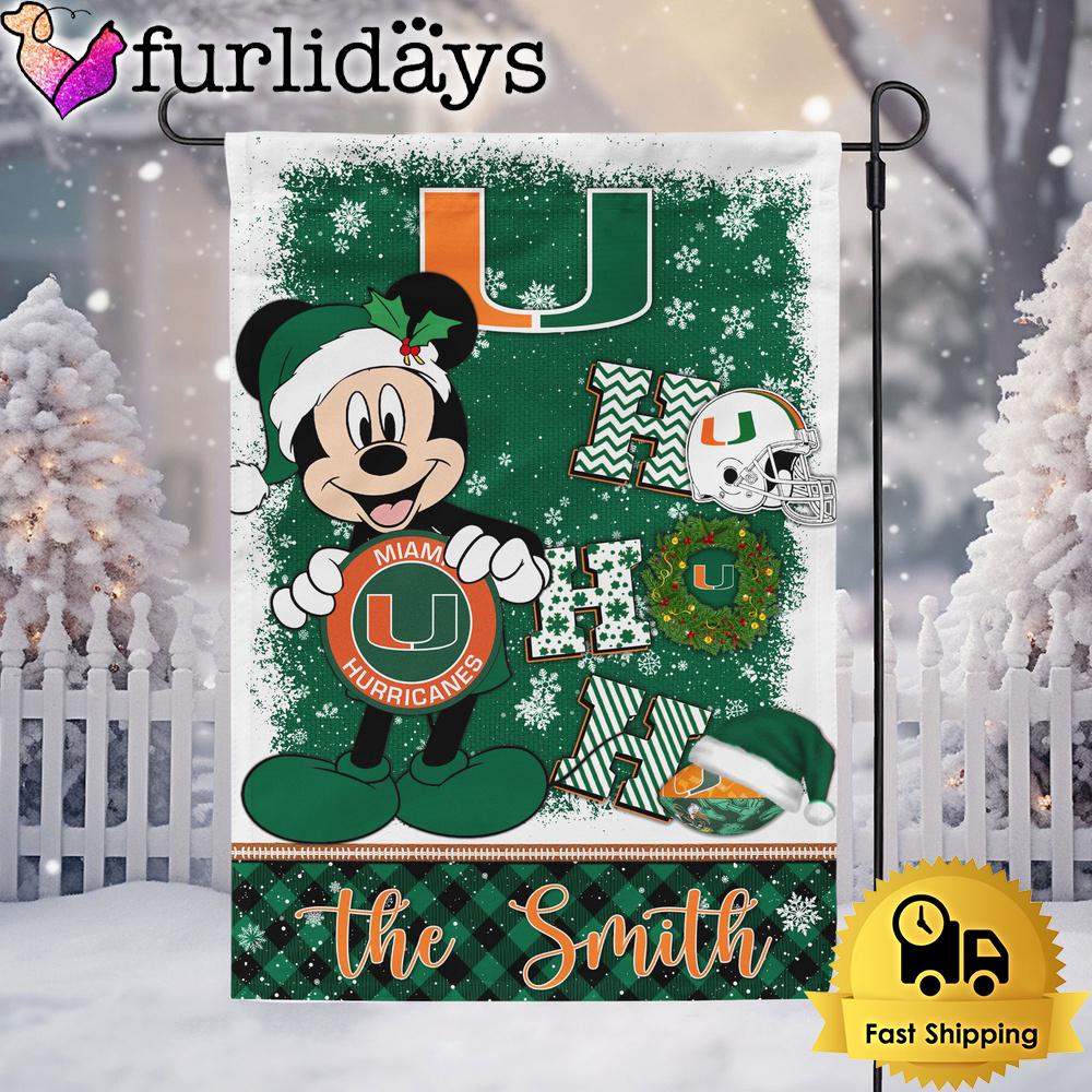 custom ncaa miami hurricanes mickey hohoho christmas garden flag9297