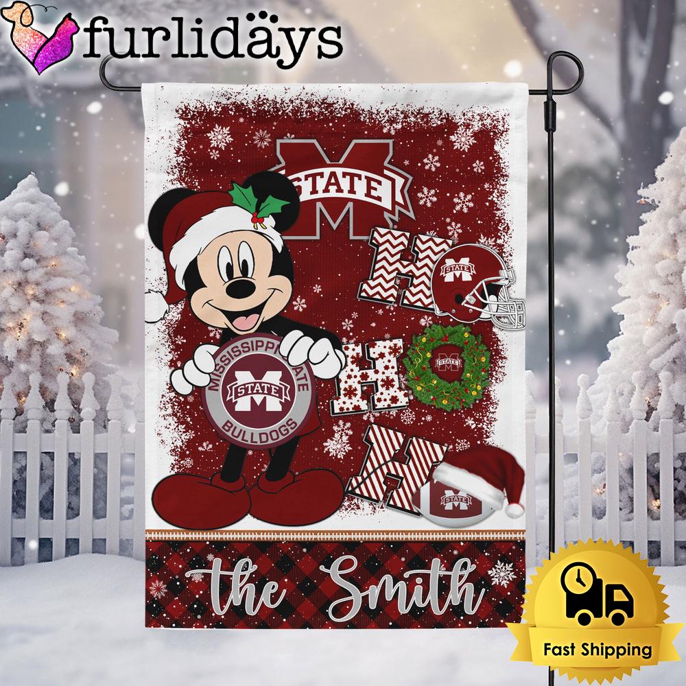 custom ncaa mississippi state bulldogs mickey hohoho christmas garden flag1469