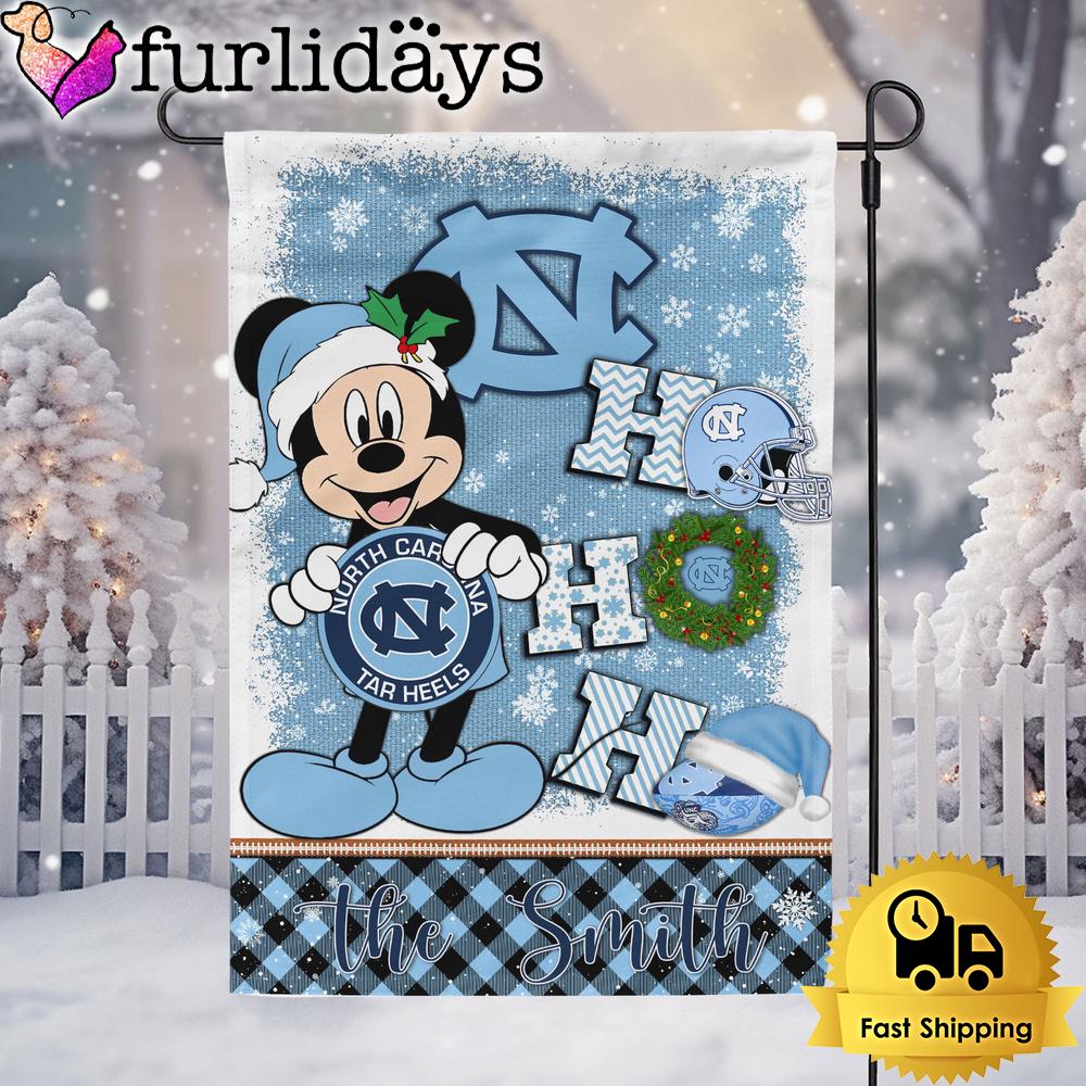 custom ncaa north carolina tar heels mickey hohoho christmas garden flag7721