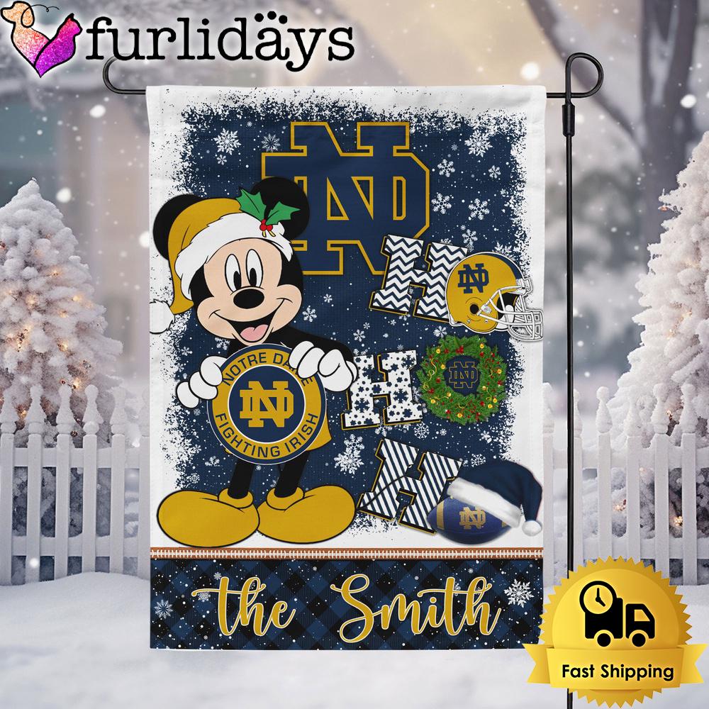 custom ncaa notre dame fighting irish mickey hohoho christmas garden flag5324