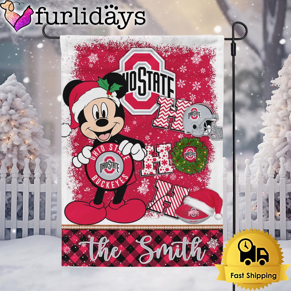custom ncaa ohio state buckeyes mickey hohoho christmas garden flag6469