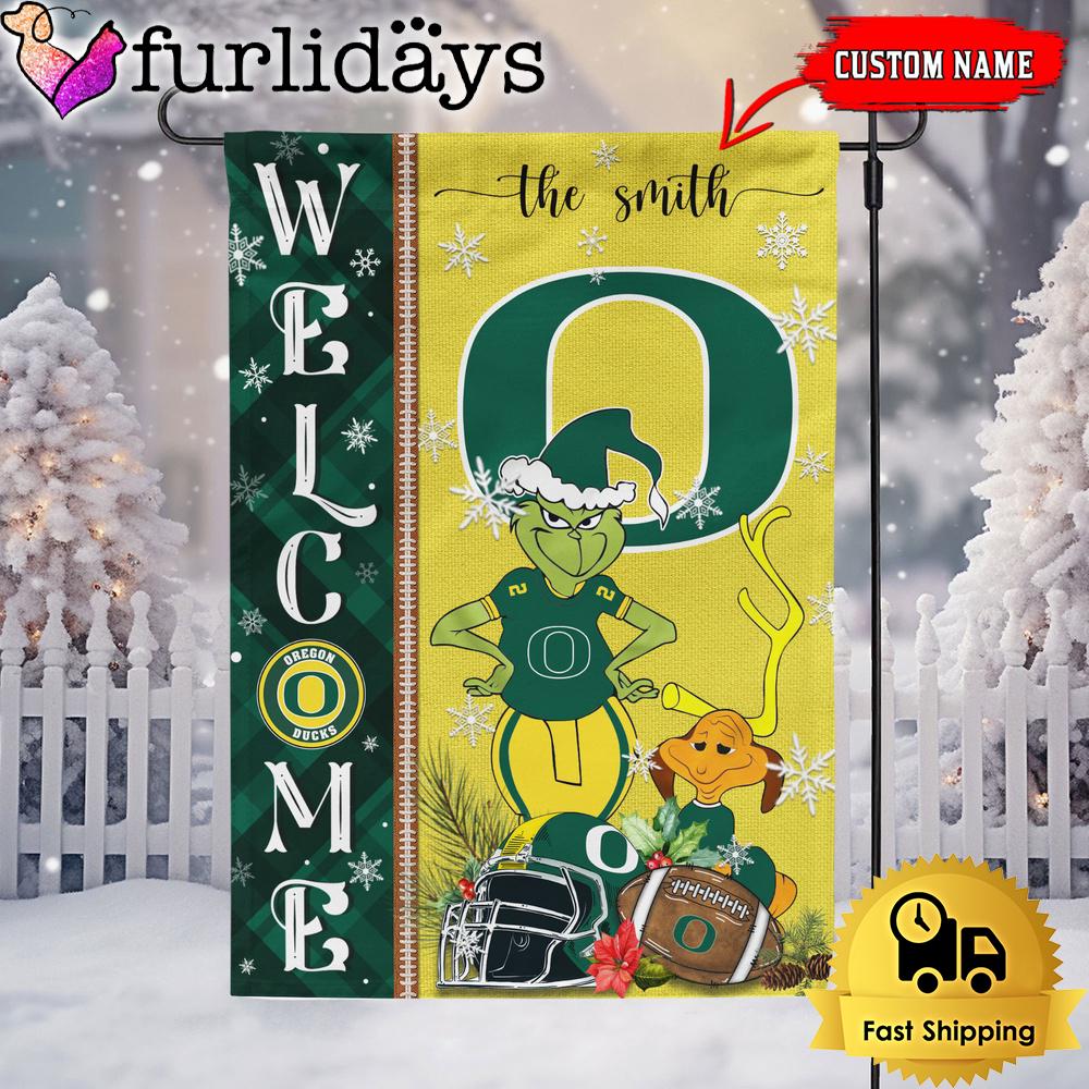 custom ncaa oregon ducks football grinch christmas welcome garden flag5614