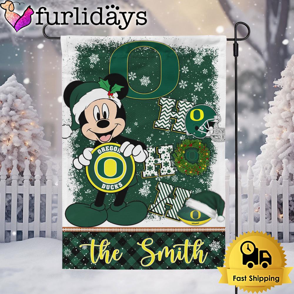 custom ncaa oregon ducks mickey hohoho christmas garden flag1607