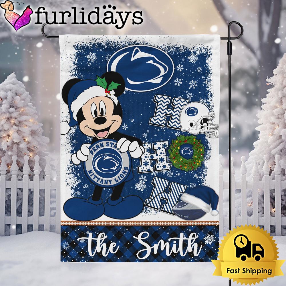 custom ncaa penn state nittany lions mickey hohoho christmas garden flag0458