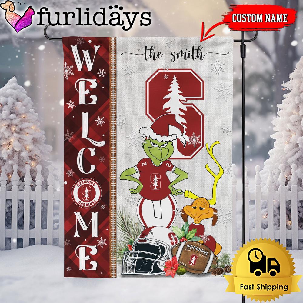 custom ncaa stanford cardinal football grinch christmas welcome garden flag6383