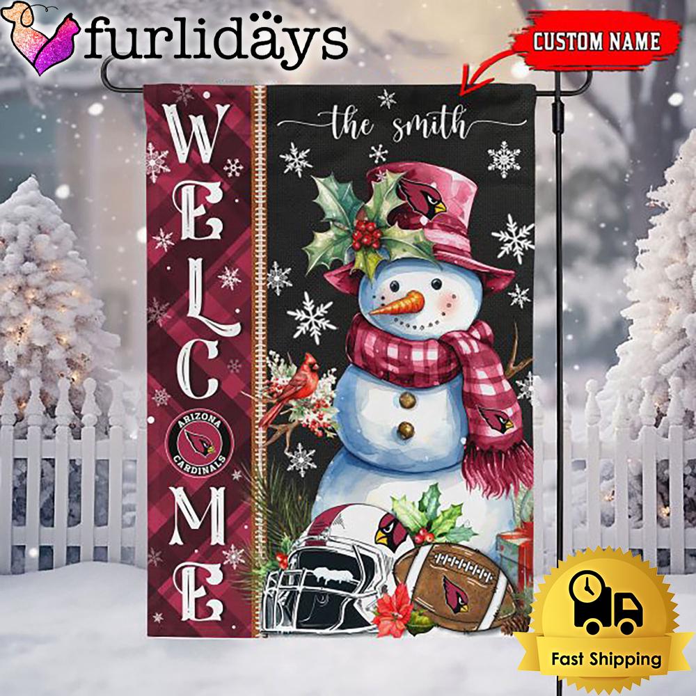 custom nfl arizona cardinals christmas snowman flag5015