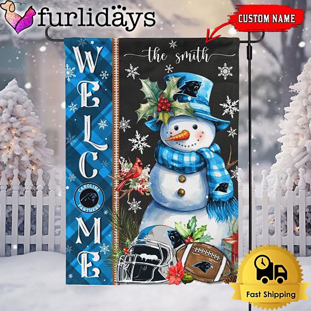 custom nfl carolina panthers christmas snowman flag1347