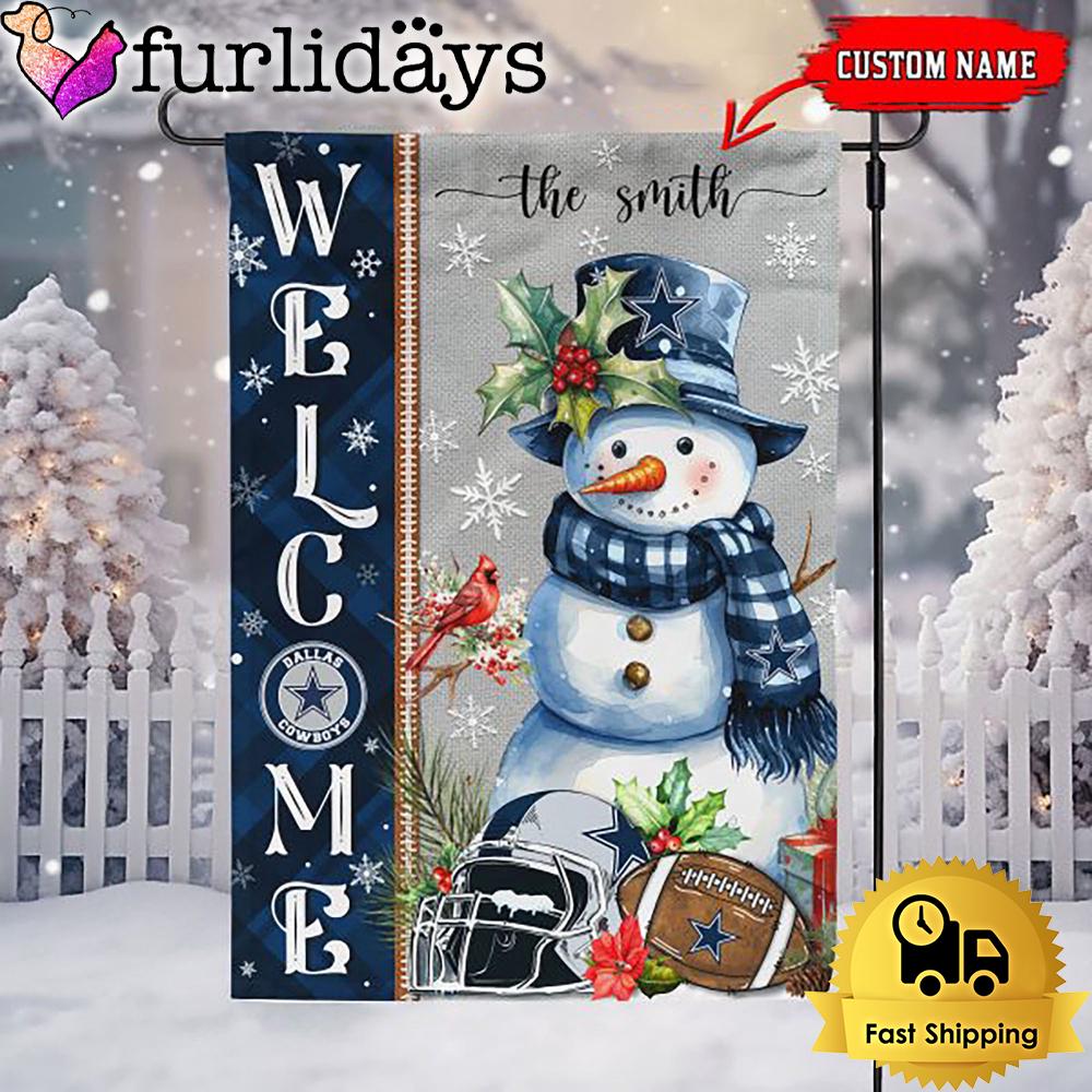 custom nfl dallas cowboys christmas snowman flag3005