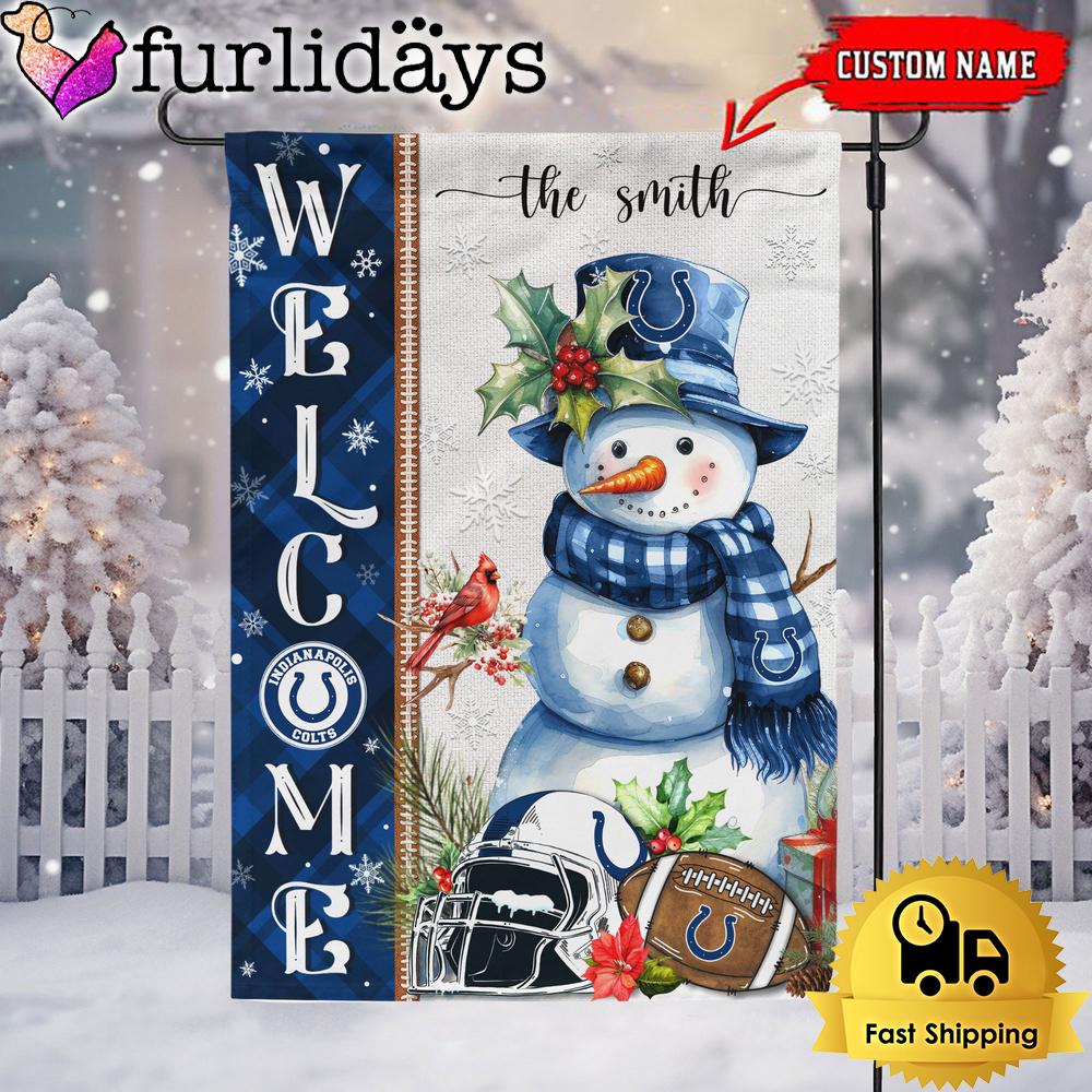 custom nfl indianapolis colts christmas snowman flag3702