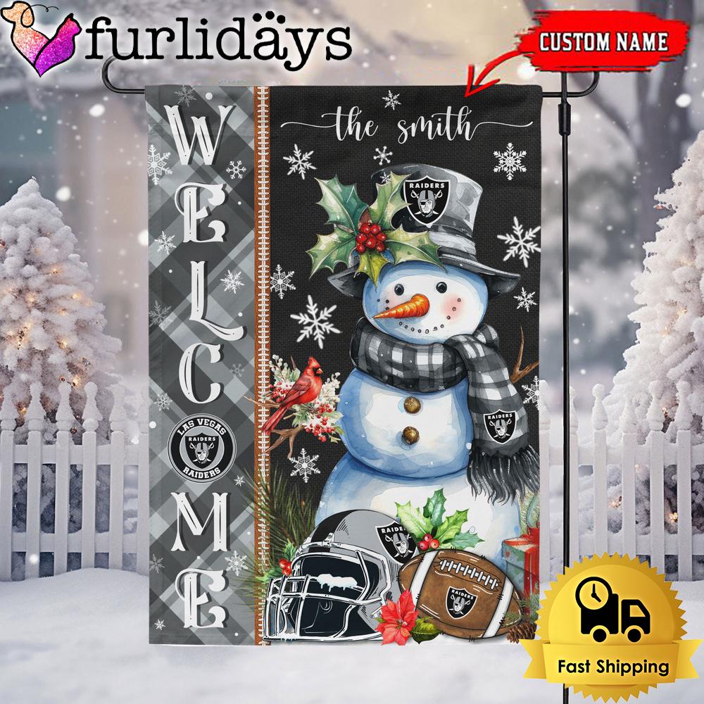 custom nfl las vegas raiders christmas snowman flag6382