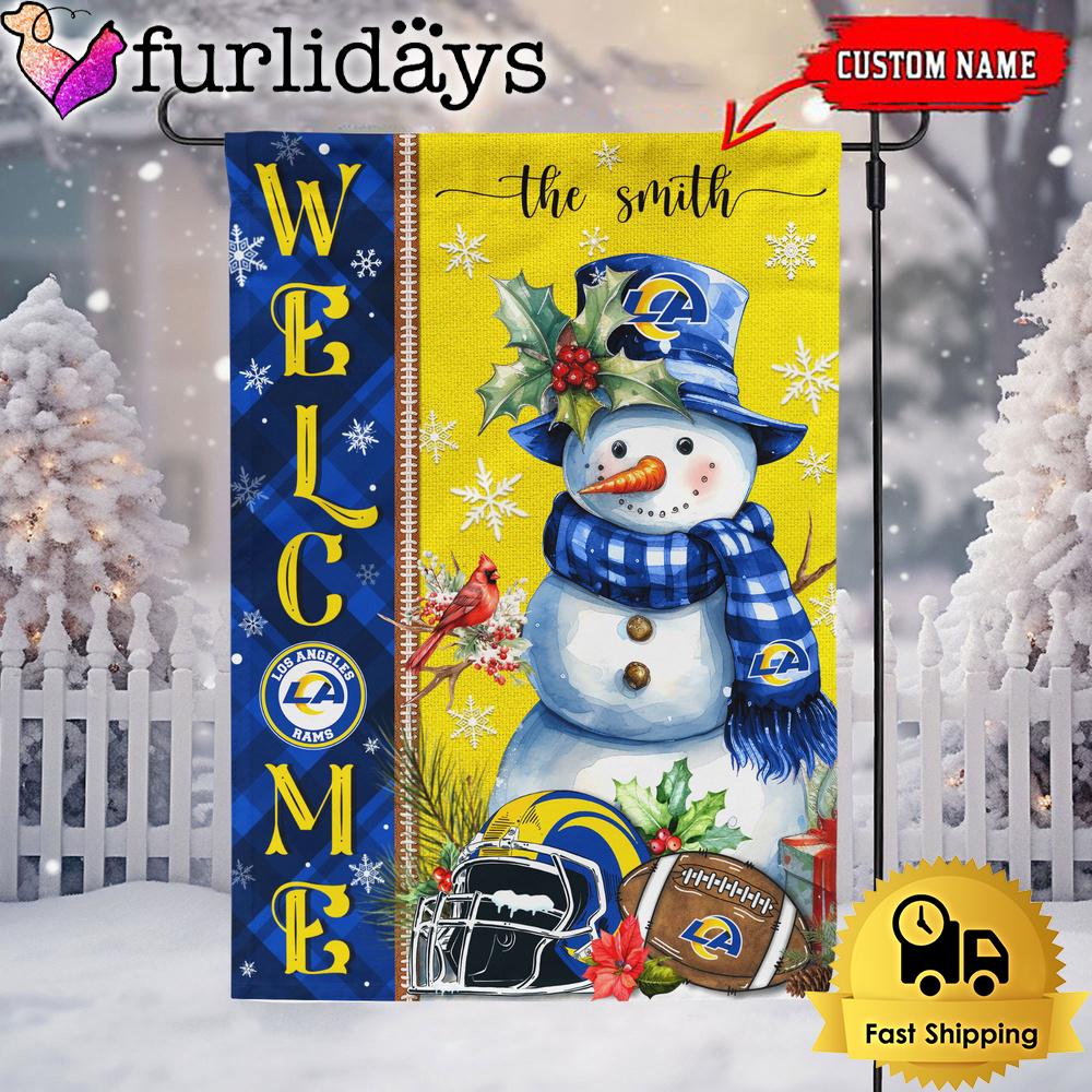 custom nfl los angeles rams christmas snowman flag7221