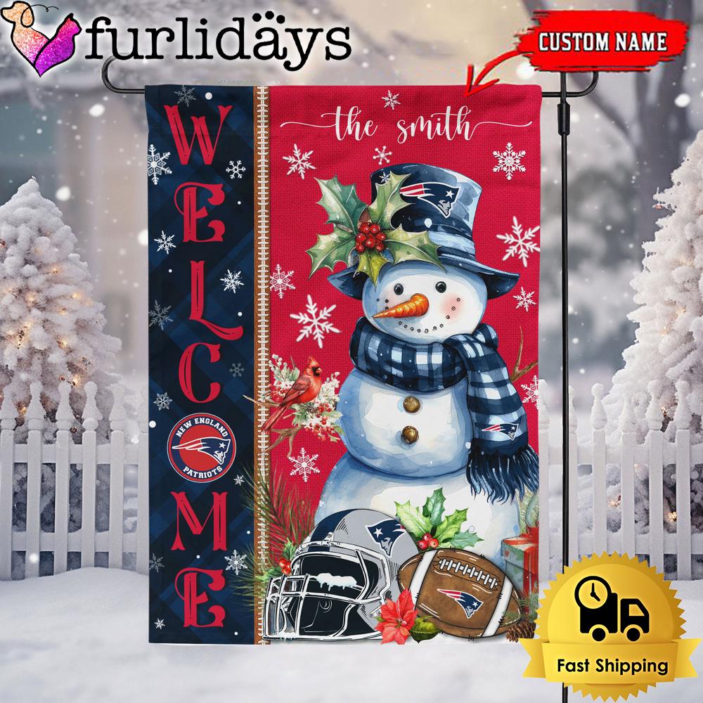 custom nfl new england patriots christmas snowman flag6321