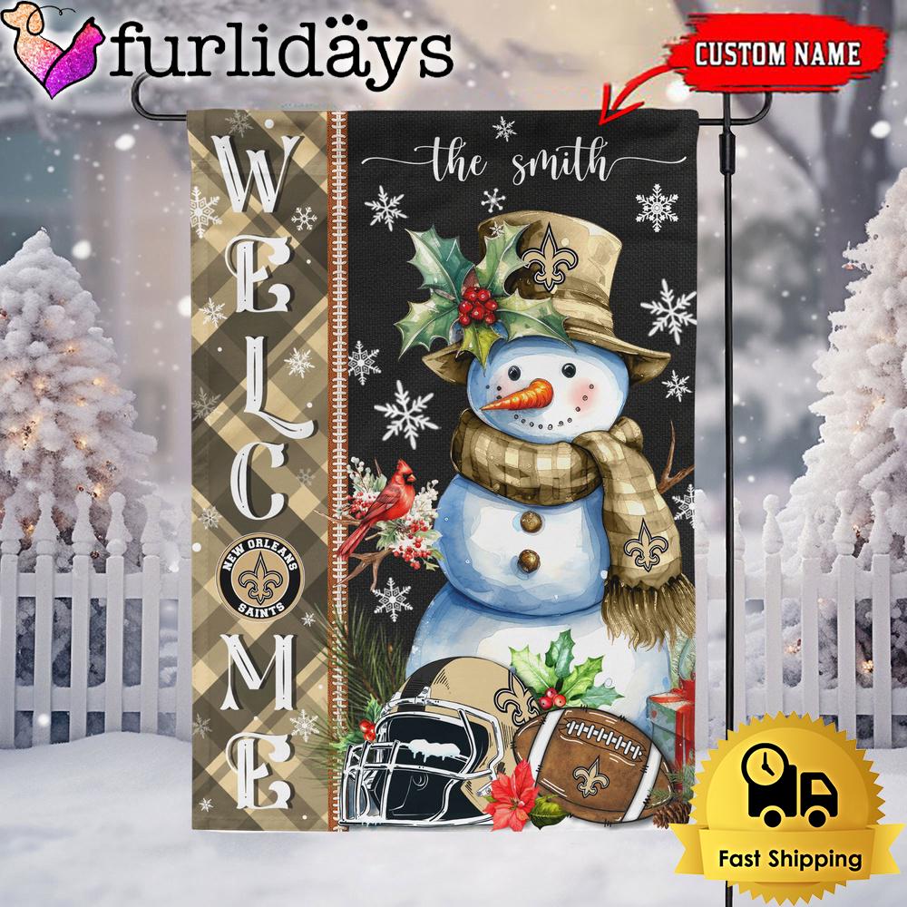 custom nfl new orleans saints christmas snowman flag2598