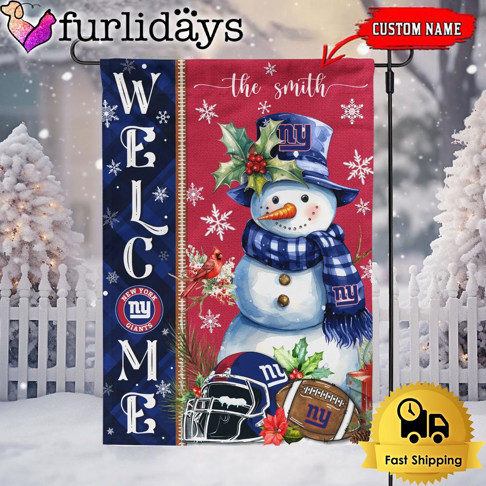 custom nfl new york giants christmas snowman flag4994