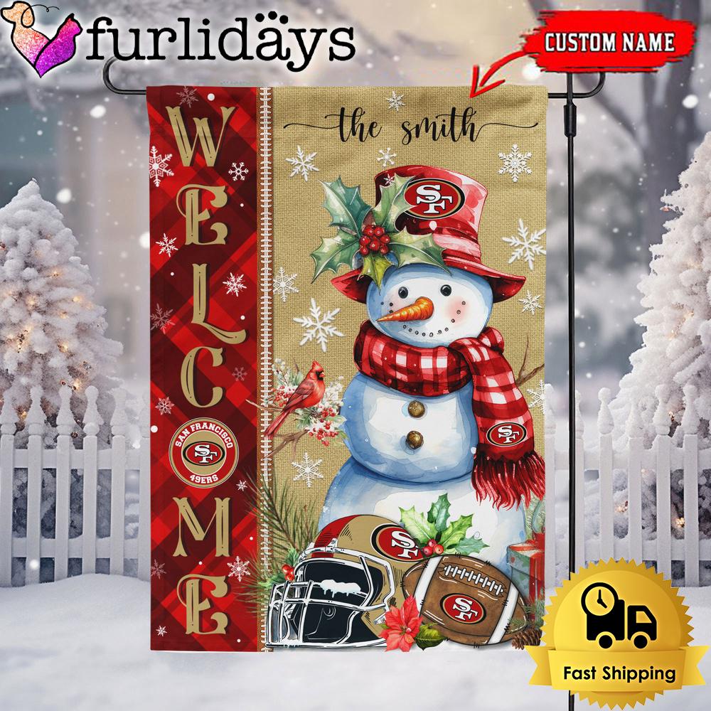 custom nfl san francisco 49ers christmas snowman flag9934