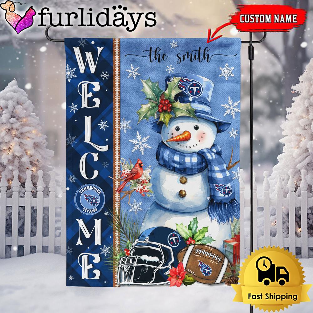 custom nfl tennessee titans christmas snowman flag0484