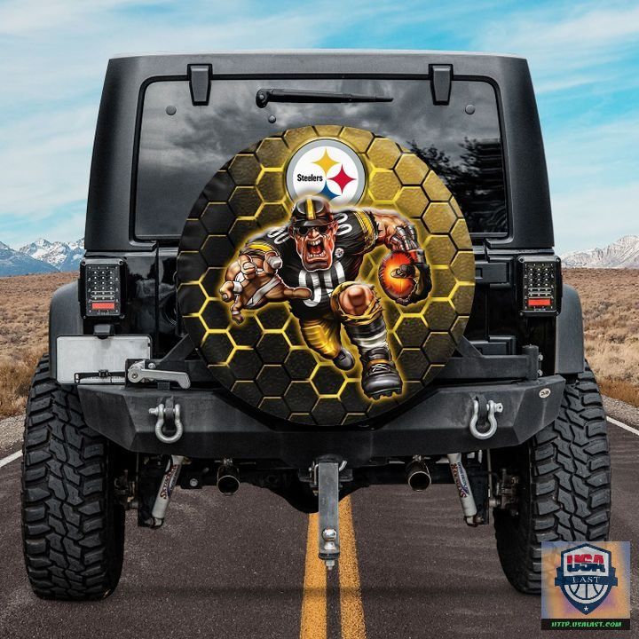 dJ0xher0 BDT270522 15xxxPittsburgh Steelers NFL Mascot Spare Tire Cover
