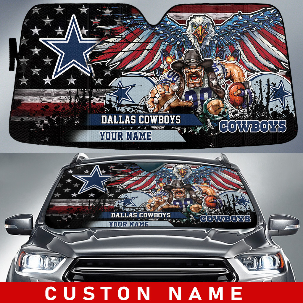 dallas cowboys personalized auto sun shade bg116 kmxsn
