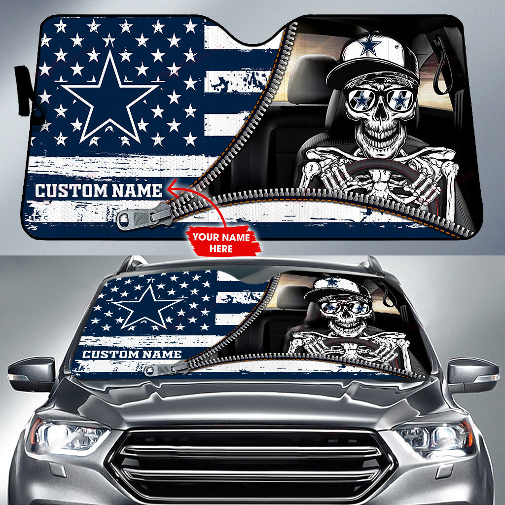 dallas cowboys personalized auto sun shade bg70 kicmi