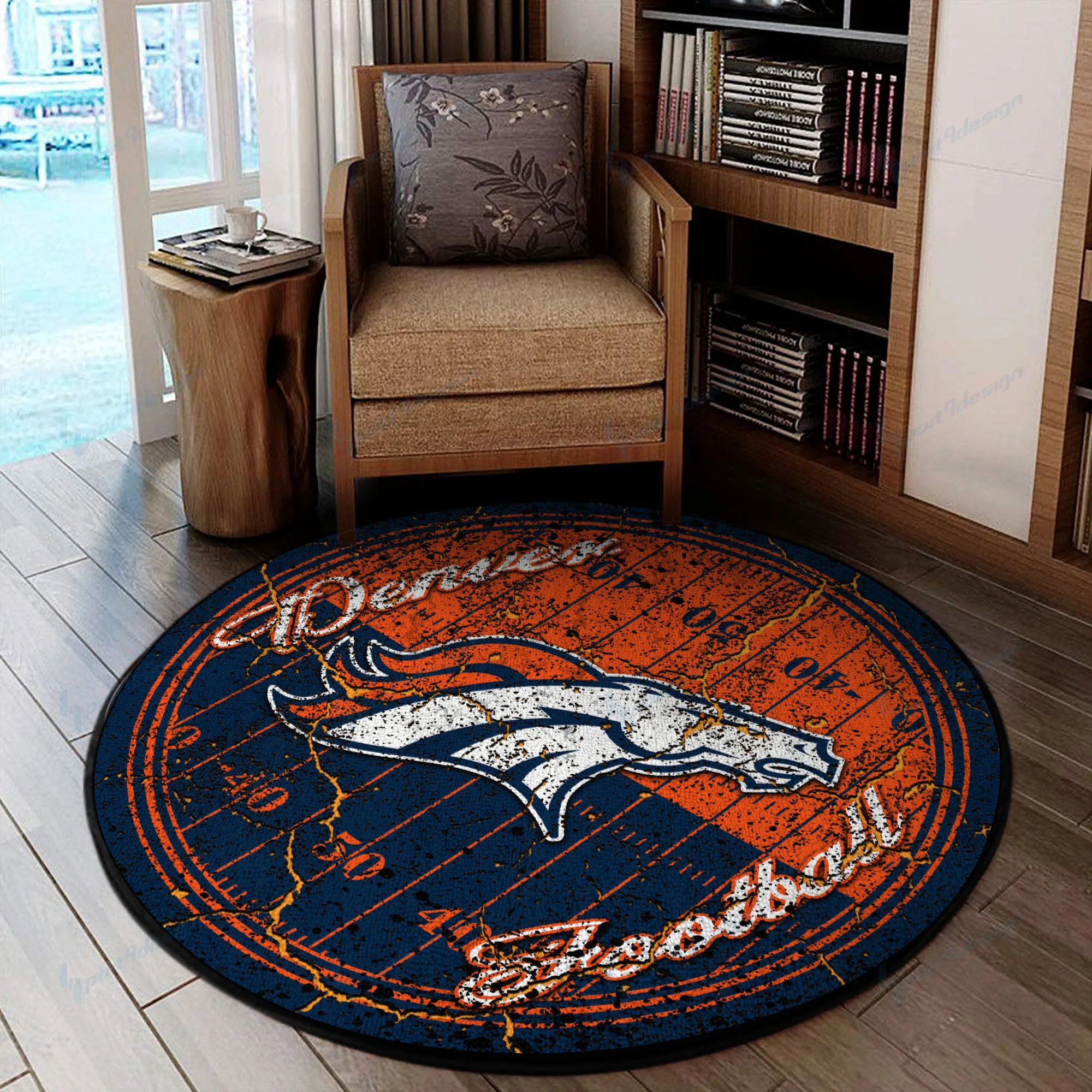 denver broncos round rug 63 jydbs