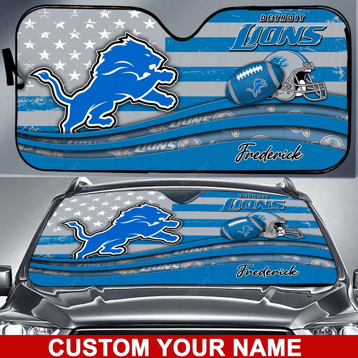detroit lions personalized auto sun shade bg10 jdv1c