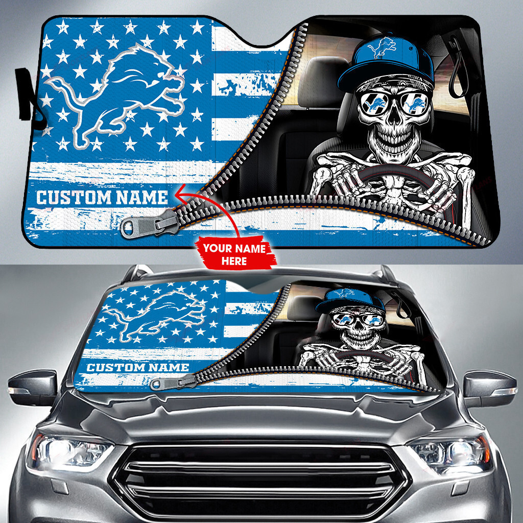 detroit lions personalized auto sun shade bg72 hhru8