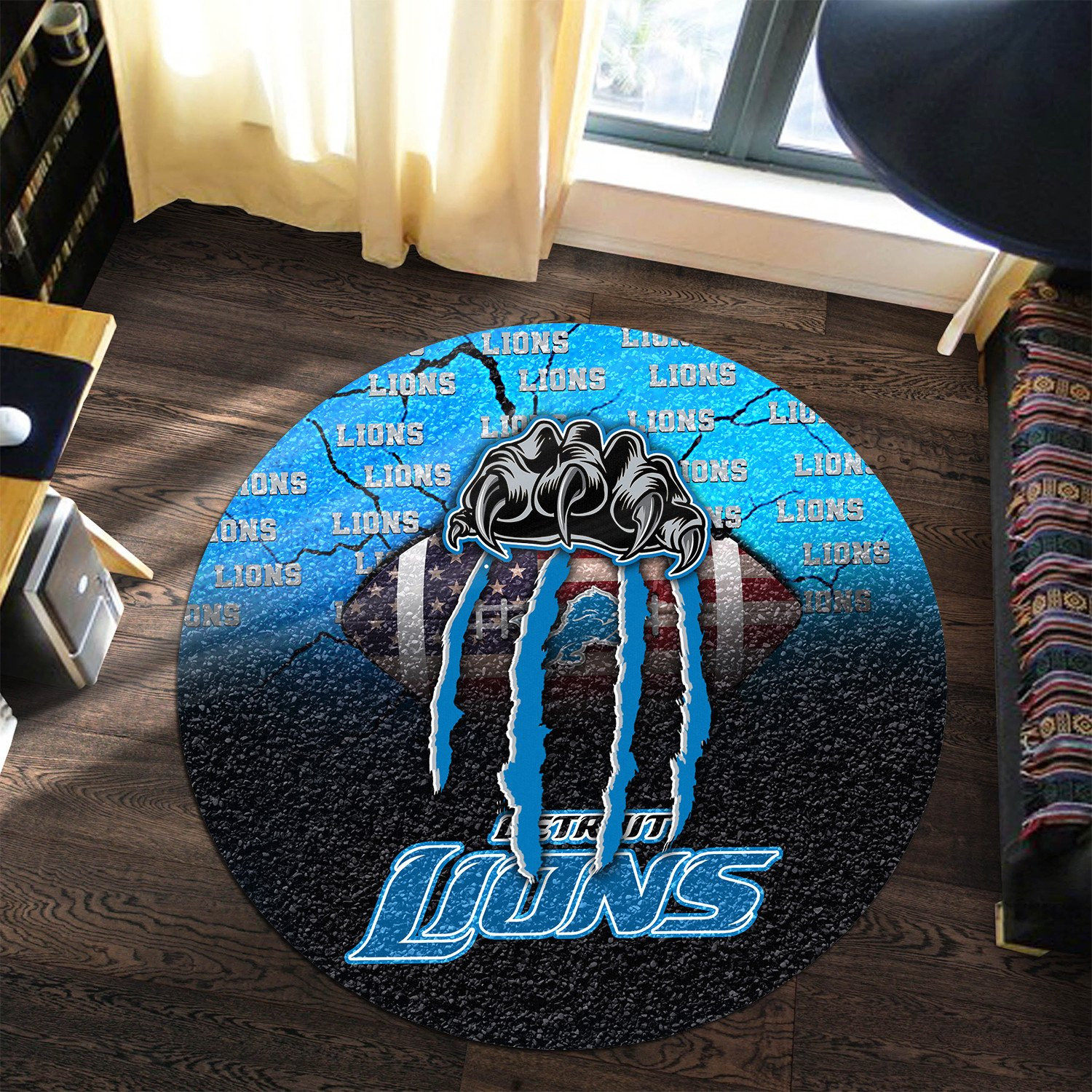 detroit lions round rug 198 2ssgv