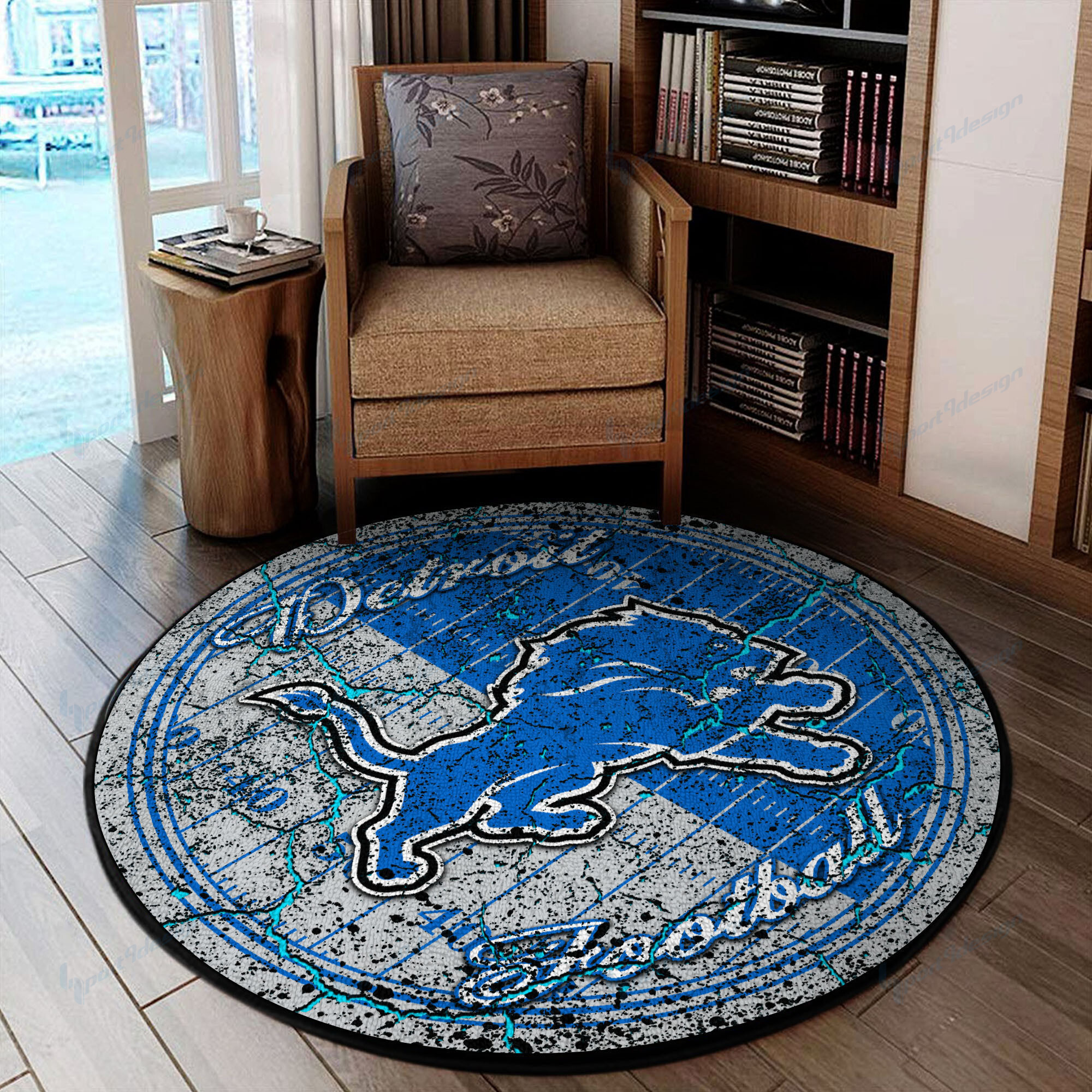 detroit lions round rug 64 4ier2
