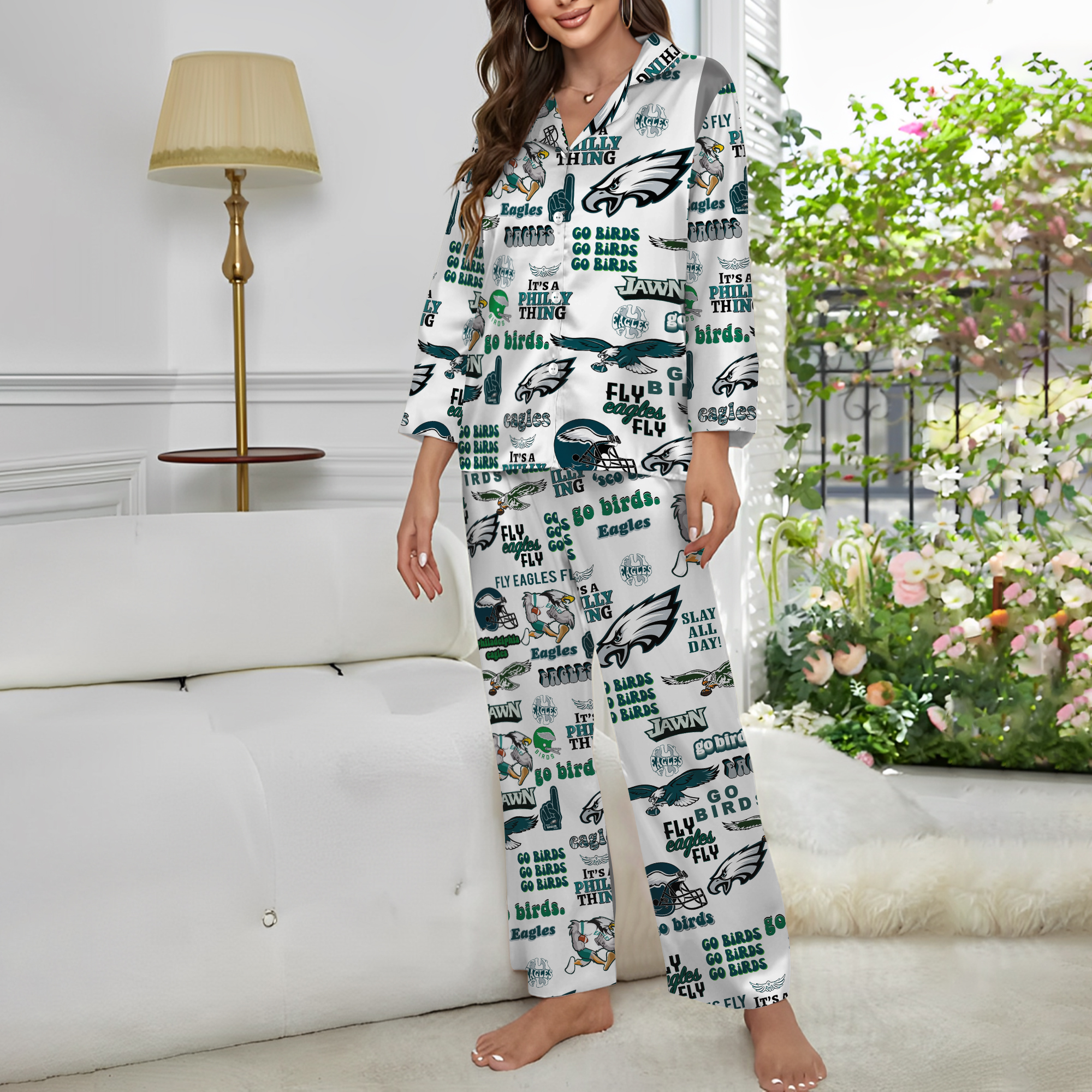 eagles pajamas set front